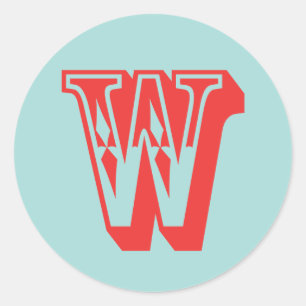 Adesivo Letra W estilo carnaval, monograma, favor inicial