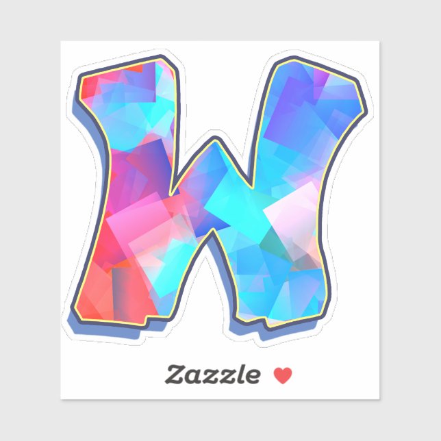 Adesivo Letra W_ Grafite alfabético (Folha)