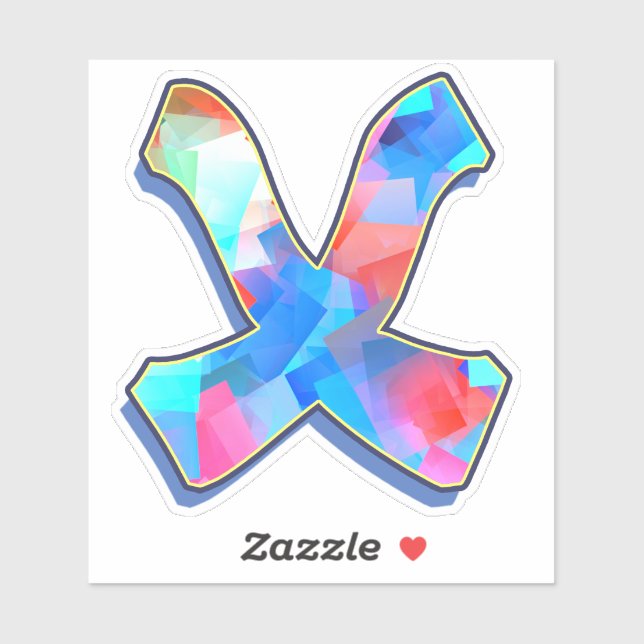 Adesivo Letra X_ Grafite alfabética (Folha)