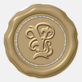Adesivo *~* Letra Y Diamond Círculo DOURADO Cera Saquinhos