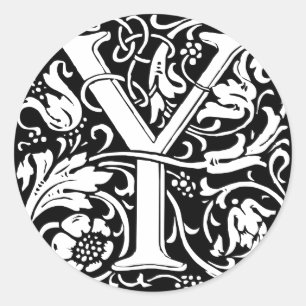 Adesivo Letra Y Monograma Medieval Art Nouveau