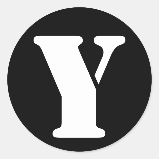 Adesivo Letra Y Stencil alfabeto por Janz Black (Frente)