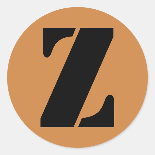 Adesivo Letra Z Stencil Alfabeto por Janz Peru Dourado (Frente)
