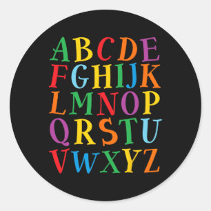 Adesivo Letras Coloridas Divertidas Alfabeto Aprender Abcs