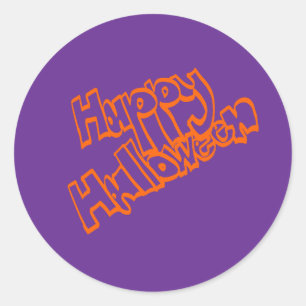 Adesivo Letras de bolha desenhadas à mão de Feliz Hallowee