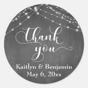 Adesivo Letras De Casamento De Chalkboard & White Lights O