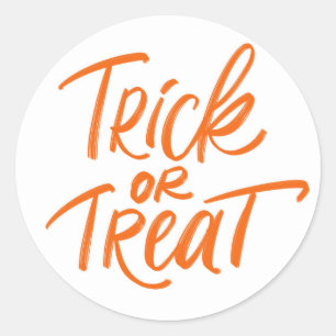Adesivo Letras de Truque ou Tratamento de Halloween Laranj