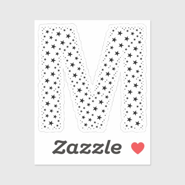 ADESIVO LETRAS FEITAS DE ESTRELAS NEGRAS (Folha)