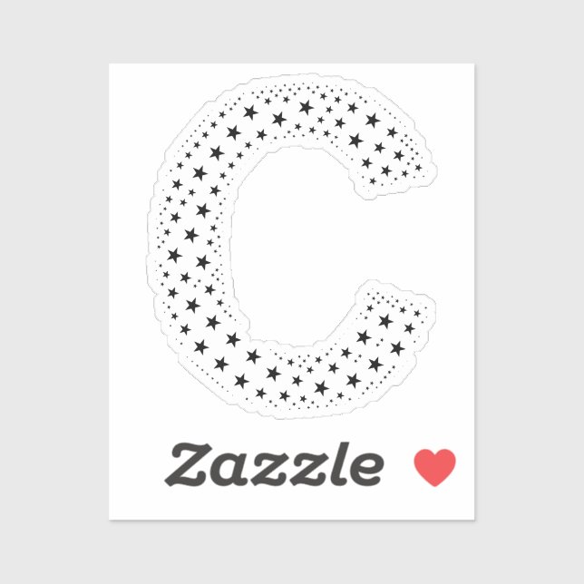 ADESIVO LETRAS FEITAS DE ESTRELAS NEGRAS (Folha)