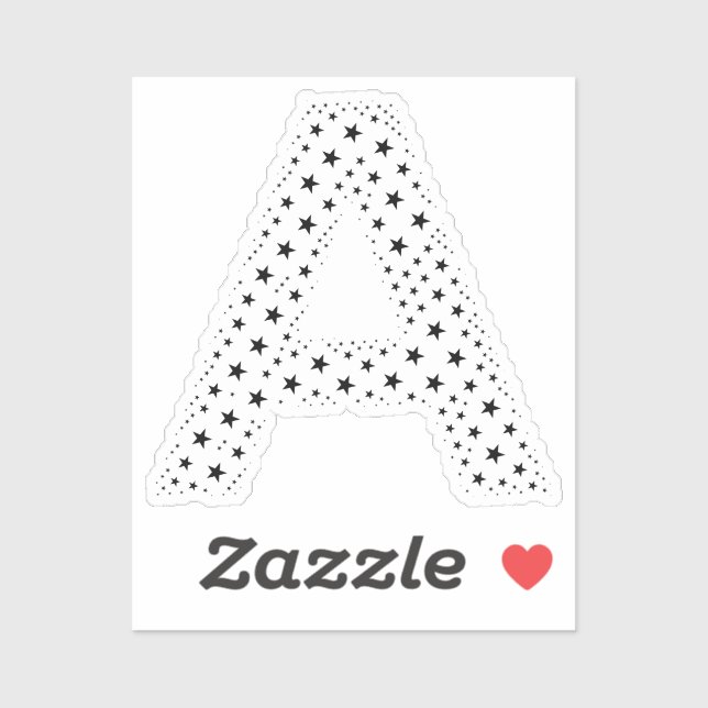 ADESIVO LETRAS FEITAS DE ESTRELAS PRETAS (Folha)