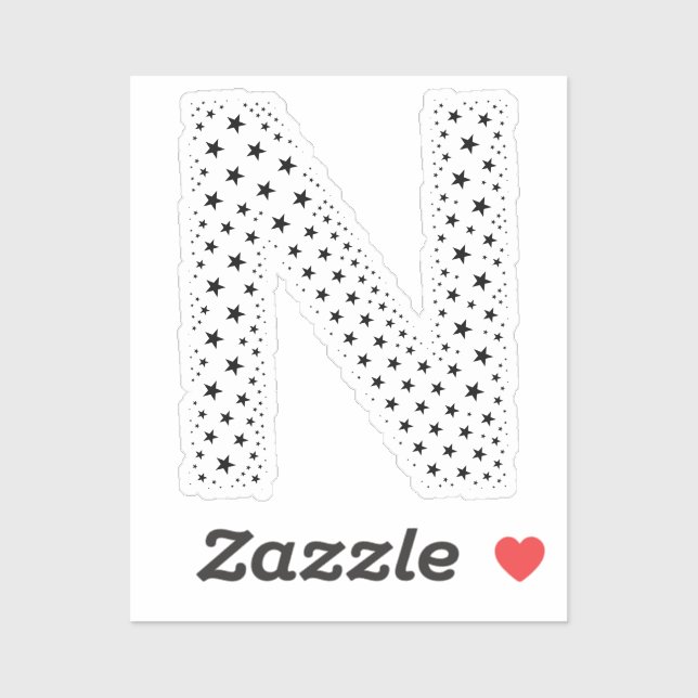 ADESIVO LETRAS FEITAS DE ESTRELAS PRETAS (Folha)