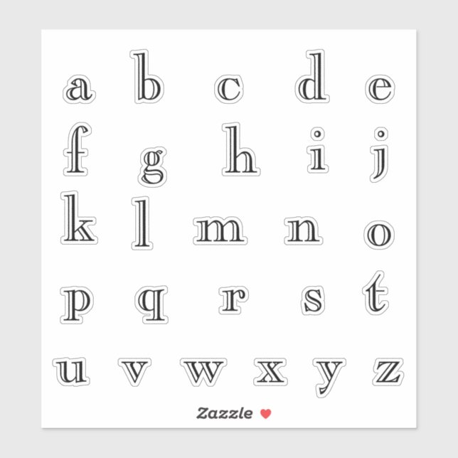 Adesivo Letras iniciais de monograma alfabético (Folha)