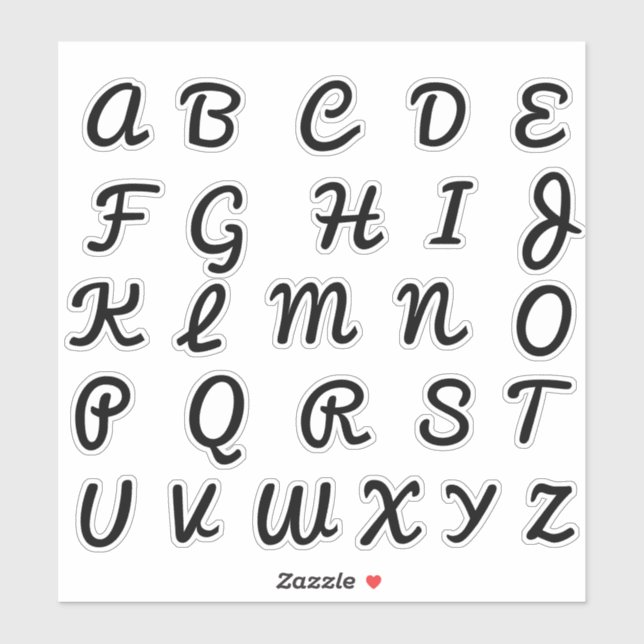 Adesivo Letras iniciais de monograma alfabético (Folha)