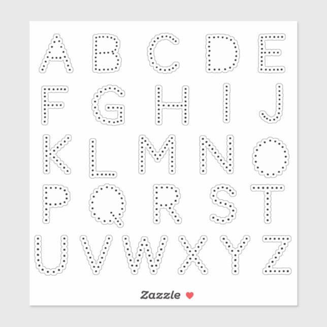 Adesivo Letras iniciais de monograma alfabético (Folha)