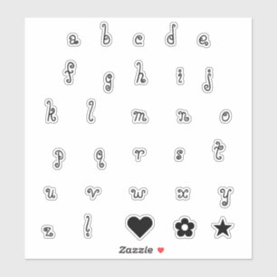 Adesivo Letras iniciais do alfabeto preto brilhante