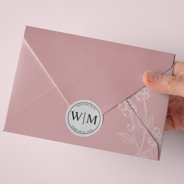 Adesivo Letras Iniciais Do Monograma Para Salvar A Data (Criador carregado)