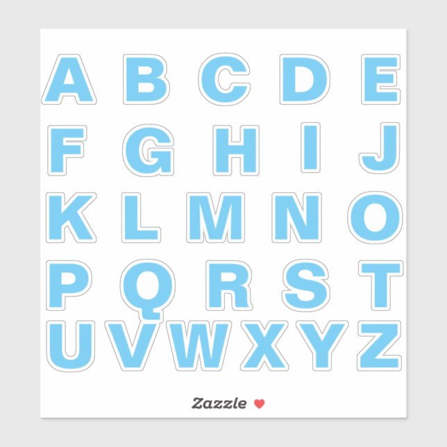 Adesivo Letras iniciais monograma alfabeto (Folha)