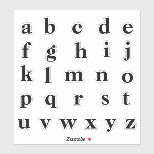 Adesivo Letras iniciais monograma alfabeto (Folha)