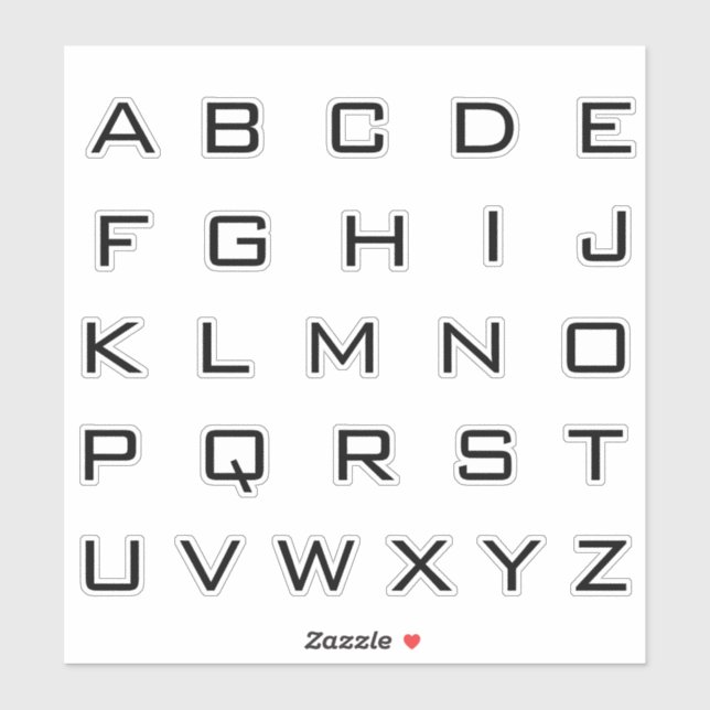 Adesivo Letras iniciais monograma alfabeto (Folha)