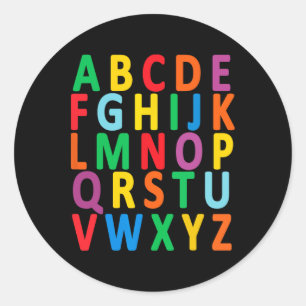 Adesivo Letras Maiúsculas Coloridas Alfabeto Aprender Abc