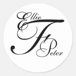 Adesivo Letras & nomes do monograma três que Wedding a