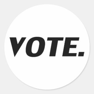 Adesivo Letras pretas "voto", fundo branco