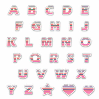 Adesivo Letras Torneiras do Arco-Íris Cor-de-Rosa Monogram