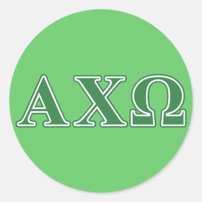 Adesivo Letras Verdes da Alpha Chi Omega (Frente)
