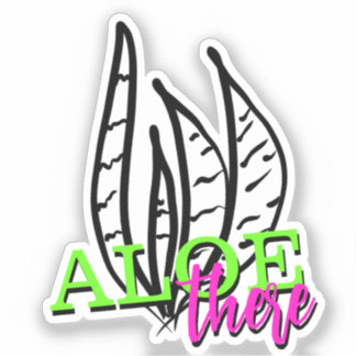 Adesivo Letreiro Neon de Planta Aloe