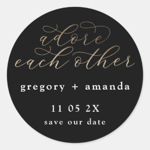 Adesivo Letreiros Elegantes de Folha de Ouro Preto