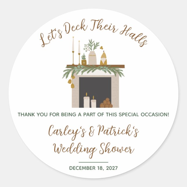 Adesivo Let's Deck Their Halls! Bridal, Wedding Shower (Frente)