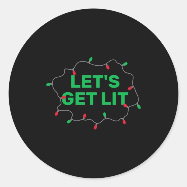 Adesivo Lets Get Lit Funny Christmas Quote  (Frente)