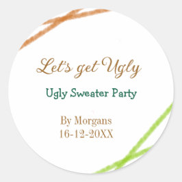 Adesivo Let's get ugly Christmas ugly sweater Partyorange 