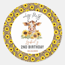 Adesivo Let's Party Till the Cows Come Home 2nd Birthday