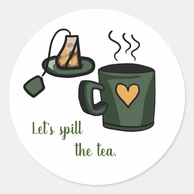 Adesivo Let's spill the tea sticker scrapbook etiket (Frente)