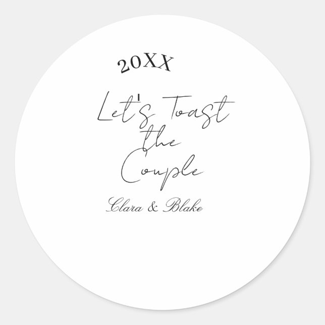 Adesivo Let's toast the couple engagement wedding party ye (Frente)
