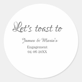 Adesivo Let's toast to engagement party name date elegant 