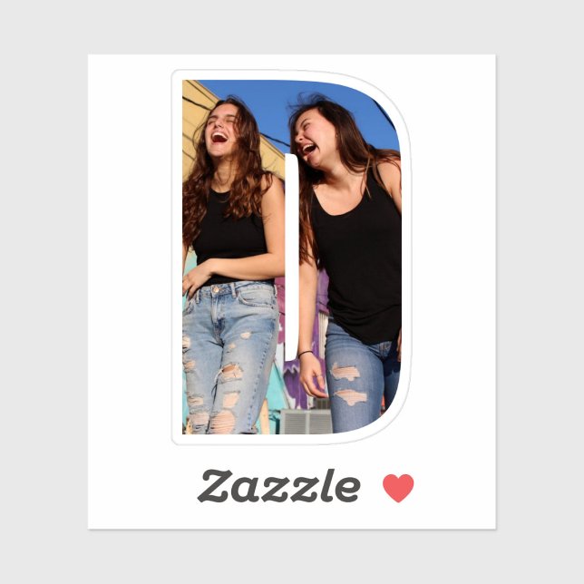 Adesivo Letter D Alphabet & Photo Custom-Cut Vinyl Sticker (Criador carregado)