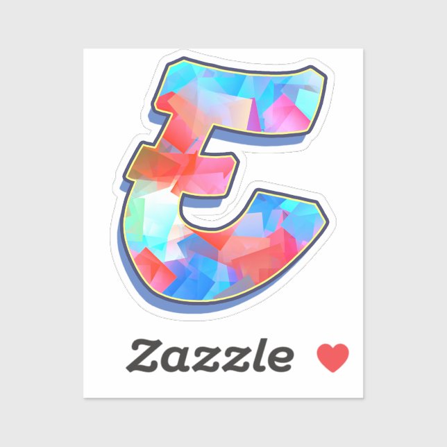 Adesivo Letter E -  Color Mix (Folha)