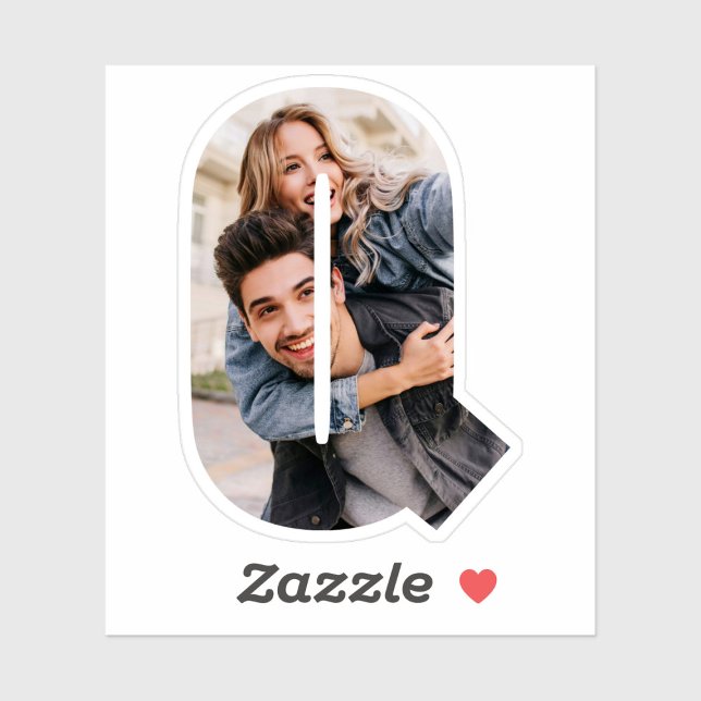 Adesivo Letter Q Alphabet & Photo Custom-Cut Vinyl Sticker (Criador carregado)