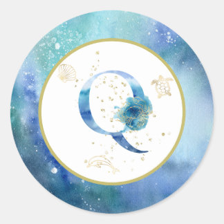 Adesivo *~* LETTER Q - Nautical Beach Envelope Sticker