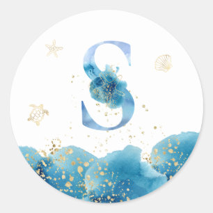 Adesivo *~* LETTER S - Sea Ocean Beach Envelope Sticker