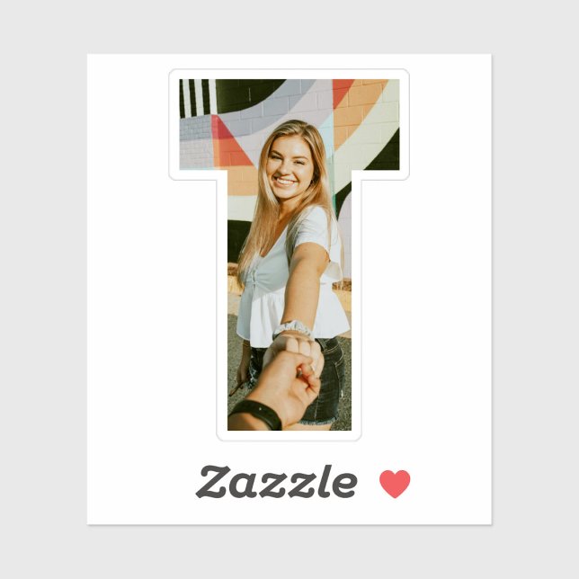 Adesivo Letter T Alphabet & Photo Custom-Cut Vinyl Sticker (Criador carregado)