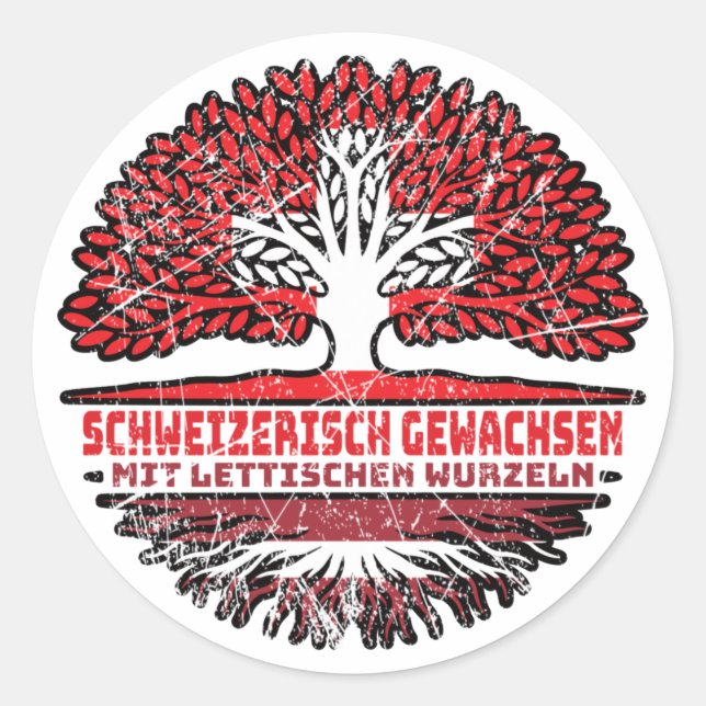 Adesivo Lettland Lettisch Schweizer Baum Wurzel (Frente)