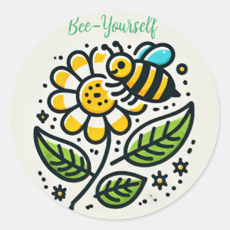 Adesivo leuke sticker met tekst Bee-Yourself