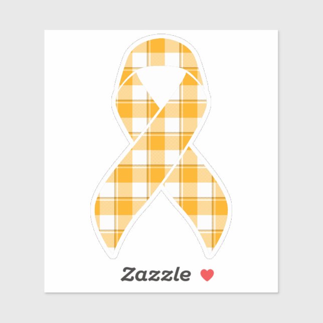 Adesivo Leukemia Awareness Plaid Orange Ribbon (Folha)