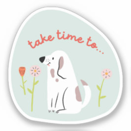 Adesivo "leva tempo" cão bonito ilustrado com o retrato ve