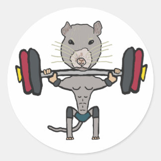 Adesivo Levantamento de Peso de Rato de Gym