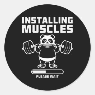 Adesivo Levantamento de Peso Instalando Muscle Workout Gym
