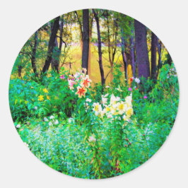 Adesivo Levantamento do Sol Brilhante com Lírios de Árvore